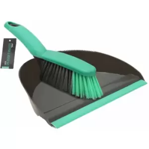 image of Dustpan and Bristle Brush Set, Grey - JVL