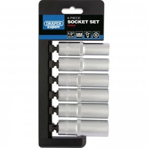 Image of Draper Expert 6 Piece 1/2" Drive Deep Hex Socket Set Metric 1/2"