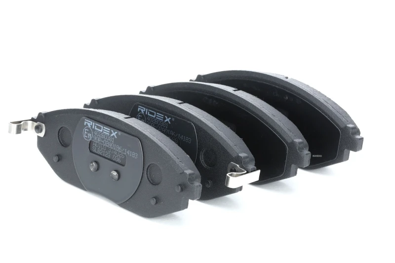 Image of RIDEX 402B0381 Brake pad set Front Axle, with acoustic wear warning Brake Pad Set,disc brake (402)