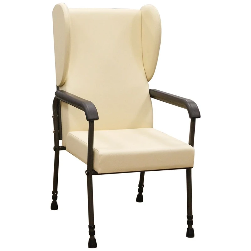 Image of Loops High Back Flat Pack Lounge Chair - Height Adjustable - Easy to Clean - Cream Multi