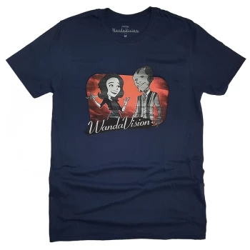 Image of Marvel Comics - WandaVision Red Logo Cartoon Unisex Large T-Shirt - Blue