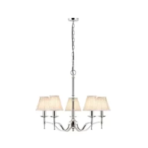 image of Stanford 5 Light Multi Arm Ceiling Pendant Chandelier Polished Nickel, E14