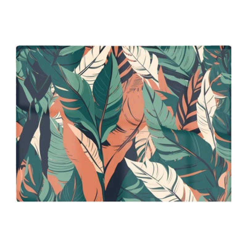 Image of Warren Reed Designer Autumn Tropical Leaves Glass Chopping Board