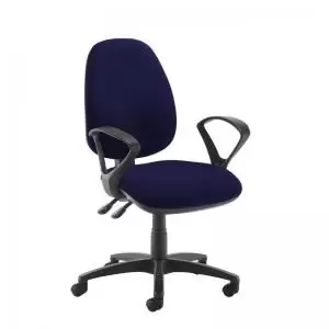 Image of Jota high back operator chair with fixed arms - Ocean Blue