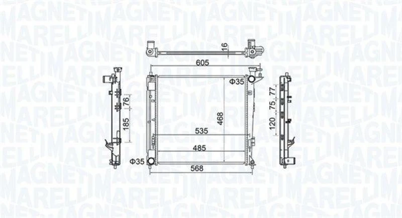 Image of MAGNETI MARELLI Engine radiator MAGNETI MARELLI 350213160500