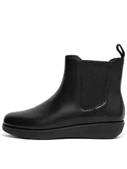 Image of FitFlop Sumi Leather Chelsea Boots, Black, Size 7, Women