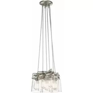 Image of Loops - 6 Bulb Ceiling Pendant Light Fitting Brushed Nickel LED E27 60W Bulb