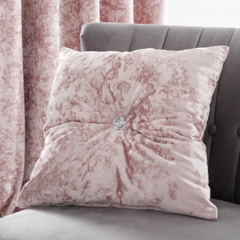Image of Catherine Lansfield Catherine Lansfield 'Crushed Velvet' Cushion in Pink Size: 55cm x 55cm Pink 55cm x 55cm Unisex 5057681949178