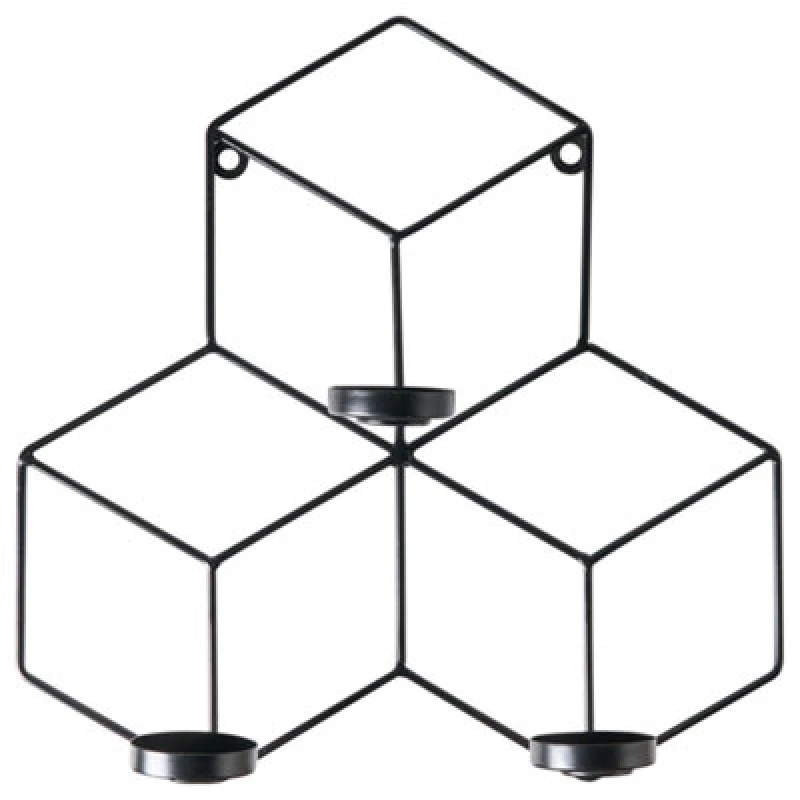 Image of Beliani Wall Candle Holder Tarouca Metal 31cm Black
