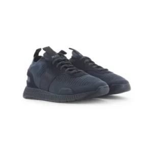 Image of BOSS Dark Blue Titanium Runn Sock Trainers