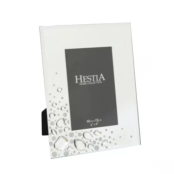 image of 4" x 6" - HESTIA Mirror Glass Frame with Large Crystals