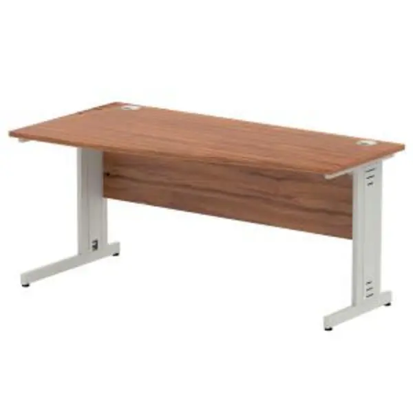 Image of Impulse 1600600 Left Hand Silver Cable Managed Leg Wave Desk Walnut DYNMI003018