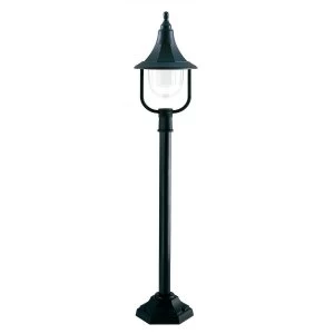 Image of 1 Light Outdoor Pillar Lamp Black Polycarbonate IP44, E27
