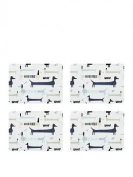 Image of Sabichi Pack Of 4 Dog Placemats And 4 Stripe Coasters