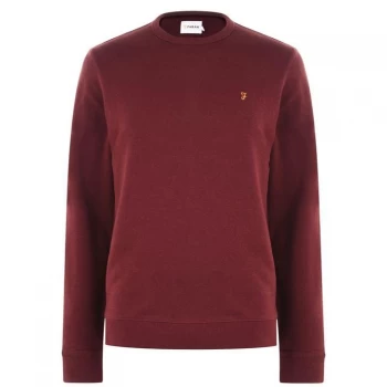 image of Farah Vintage Tim Crew Sweatshirt - Red Marl 628