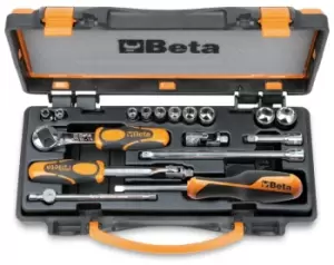 Image of Beta Tools 900AS/MB-C17 17pc 1/4" Sq Dr Imperial/AF Hex Socket & Accessory Set