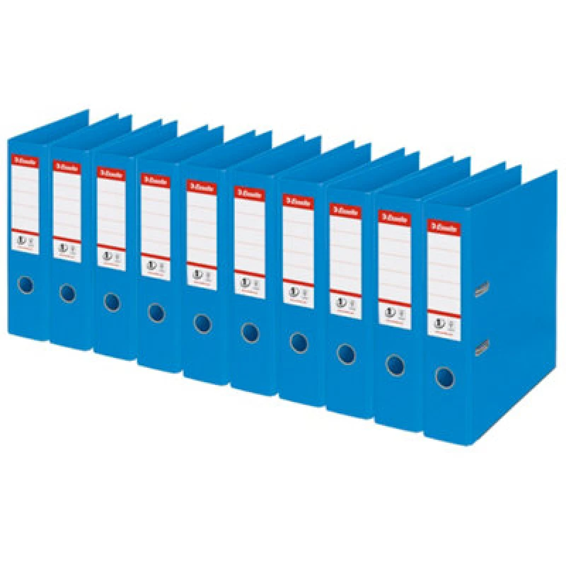 Image of Esselte 624067 A4 75mm Pvc Lever Arch File - Blue (Pack Of 10)