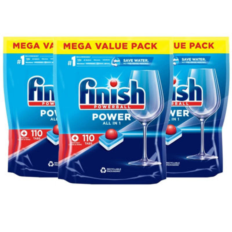 Image of 330 X Finish Powerball All In One Max Powerful Cleaning Dishwasher Tablets
