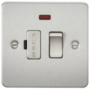 image of 10 PACK - Flat Plate 13A switched fused spur unit with neon - brushed chrome