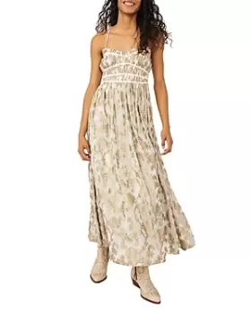 Free People Charlie Bustier Metallic Floral Maxi Dress