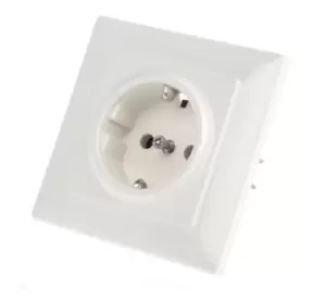 Image of Siemens White 1 Gang Plug Socket, 16A, Type F - German Schuko