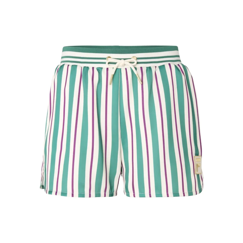 Image of Fila Womens satin shorts Fila Lassance Striped Blanc Female S