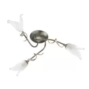 Image of 3 Bulb Semi Flush Light Black Silver/Gold LED G9 3.5W Bulb