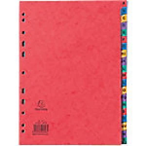 Image of Exacompta Alphabetical Dividers A-Z A4 Multicolour 20 tabs perforated card a - z