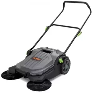 image of VEVOR Walk-Behind Hand Push Floor Sweeper, 25.6" Sweeping Width Floor Sweeper Manual Non-Electric, 5-Gallon Waste Container, Angle & Height Adjustable