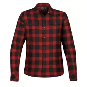 Image of Stormtech Womens/Ladies Snap Front Long Sleeve Shirt (XL) (Titanium Plaid)