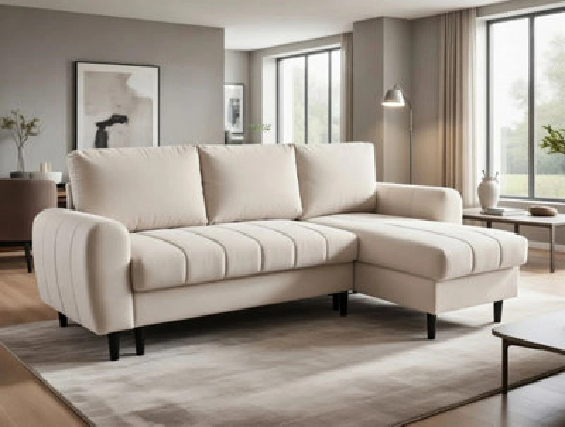 Image of DS Living Sienna 3 Seater Left Hand Facing Storage Sofa Bed in Beige Beige Unisex