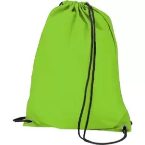 Image of BagBase Budget Water Resistant Sports Gymsac Drawstring Bag (11L) (Pack of 2) (One Size) (Lime Green)