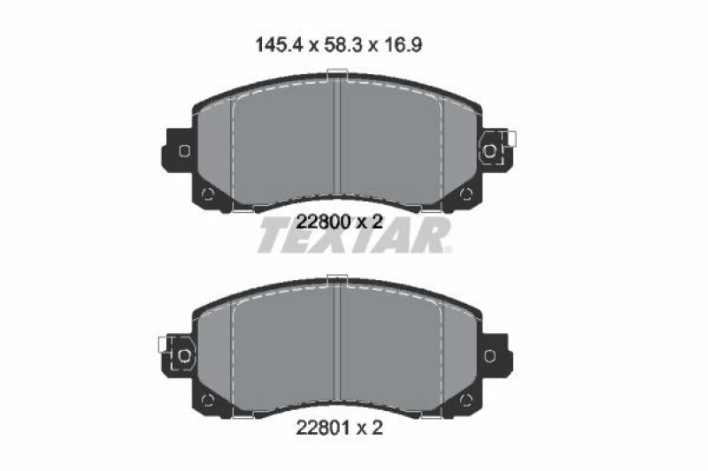 Image of Brake pad set TEXTAR 2280001