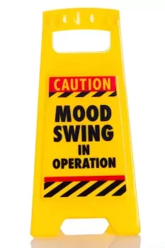 image of Mood Swing - Desk Warning Sign - Yellow