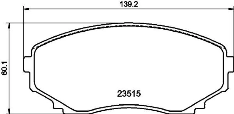 Image of HELLA Brake pad set HELLA 8DB 355 009-641
