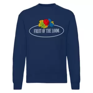 Image of Fruit of the Loom Mens Vintage Big Logo Set-in Sweatshirt (XXL) (Deep Navy)