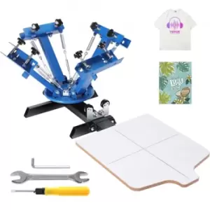 Image of VEVOR 4 Color 1 Station Silk Screening Screenprint Press Screen Printing Machine