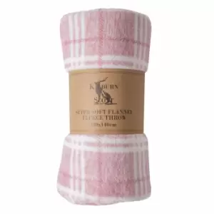 Image of Crossland Grove Checkmate Rolled Fleece Blush 1400x1800mm