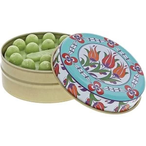 Image of Turquiose and Orange Floral Circles with Olive Soap