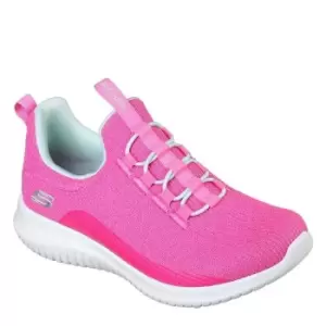 Skechers Ultra Flex Junior Girls Trainers - Pink