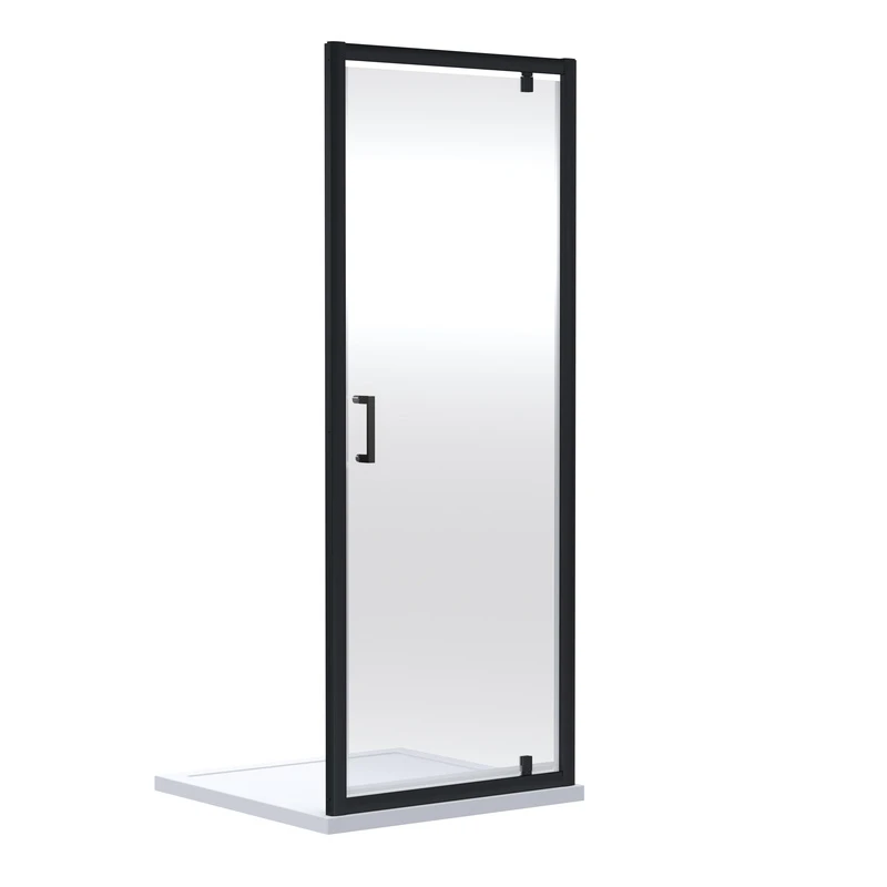 Image of nuie Rene 1900 x 760mm Pivot Shower Door - Black SMPD76BP-E6