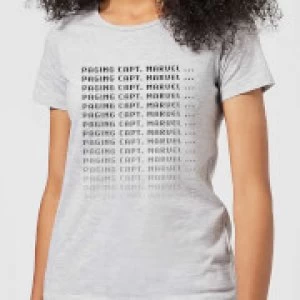 Image of Captain Marvel Paging Womens T-Shirt - Grey - 3XL