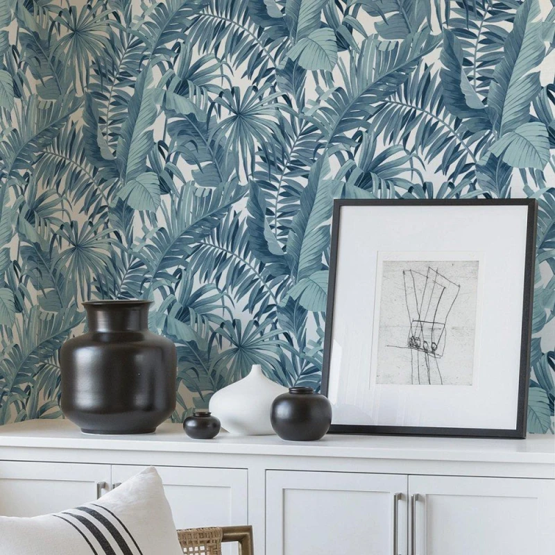 Image of Wall Pops Self Adhesive Wallpaper Maui Blue Blue unisex 52CMX5.49M