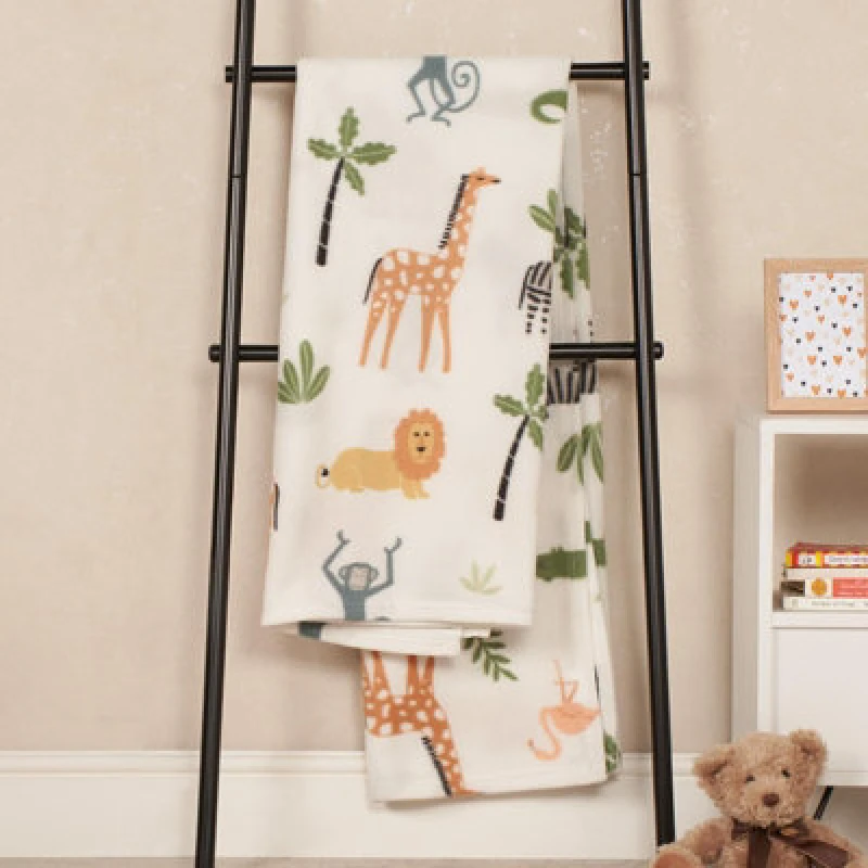 Image of OHS OHS Safari Fleece Throw Bed Soft Blanket Warm Travel Thermal Bedspread Size: 120cm x 150cm Multi 120cm x 150cm Unisex 5027434168750