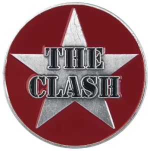 image of The Clash Military Logo Pin silver red