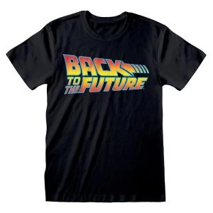 image of Universal - Back to the Future Vintage Logo Unisex Medium T-Shirt - Black