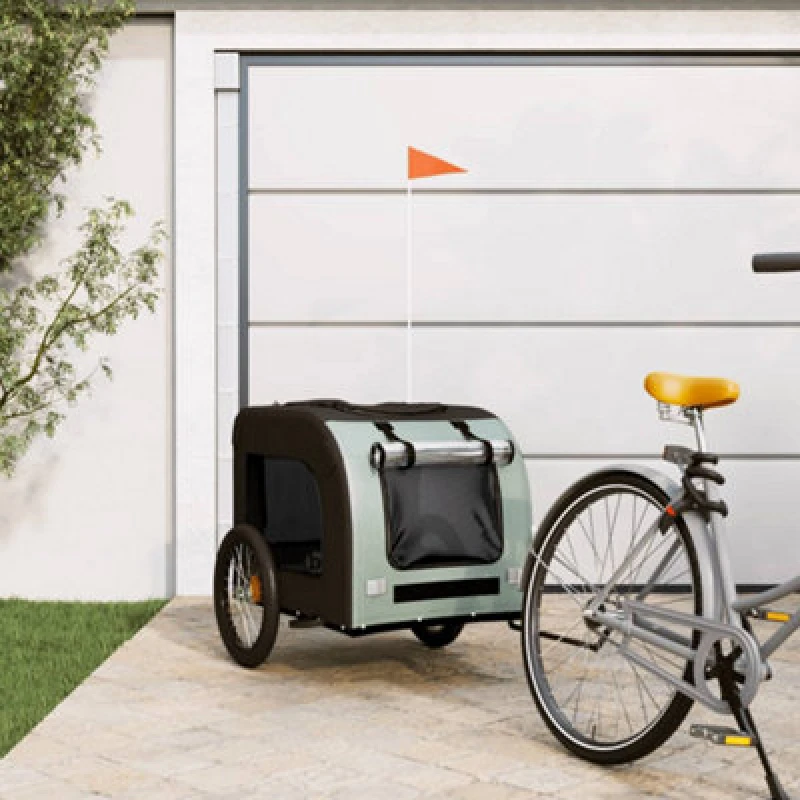 Image of VIDAXL Vidaxl - Pet Bike Trailer Grey and Black Oxford Fabric&Iron 8720845769246