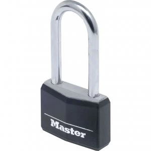 Image of Masterlock Aluminium Vinyl Padlock 40mm Black Extra Long