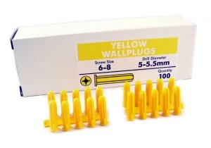 Image of Yellow Wall Plugs Sold In 100s