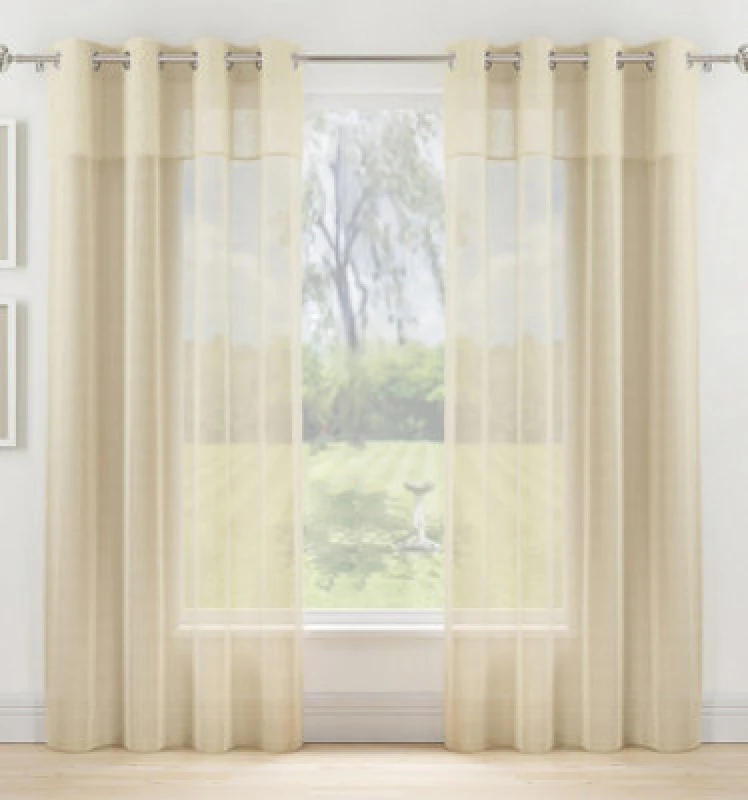 Image of The Very Collection Girona Eyelet Textured Top Border Panel Pair Cream WH5D6 Unisex